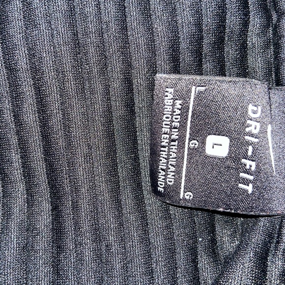 Nike Dri-Fit Black Ribbed Crew Neck Lg Pullover JUST DO IT Sweater - Picture 6 of 14